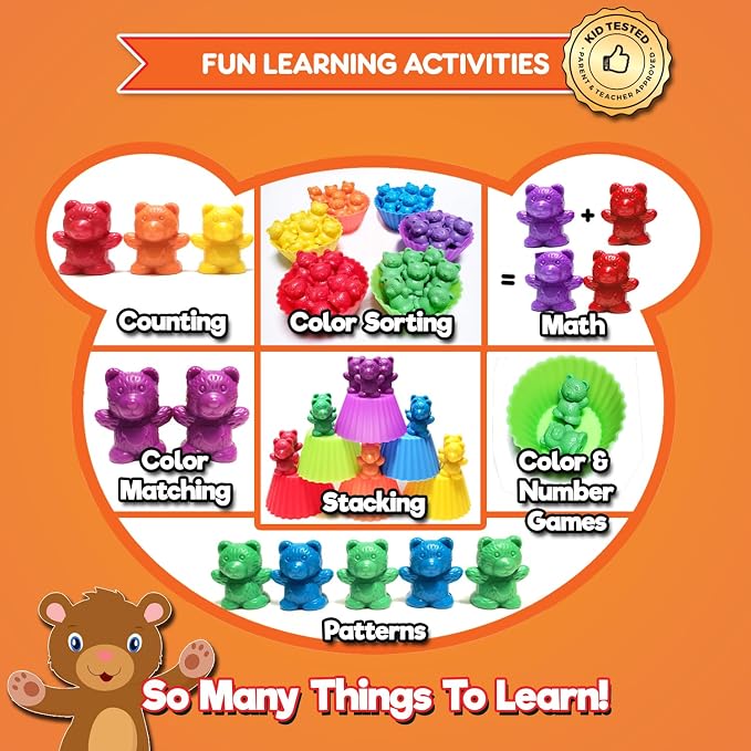 Cute & Cuddly Counting Bears - Sort, Count, Match & Play with 48pc + eBook - Image 4