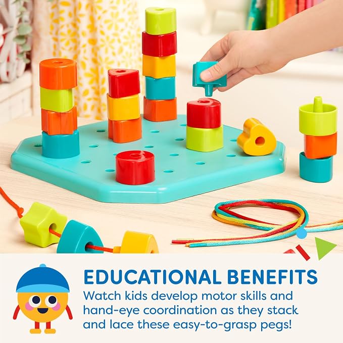 Battat Toddler, Count & Match Stacking Pegboard Toy - Image 3