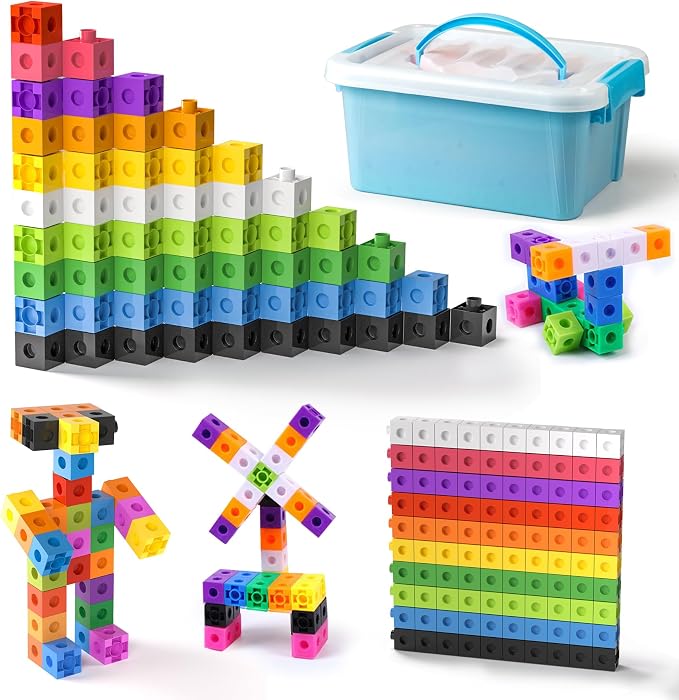 TOMMYHOME Math Linking Cubes with Box 301PCS, Preschool Math Manipulative, Kids Counting Blocks Play Set, Suitable for Learning Educational Supplies in Kindergarten. Great Gift for Boys & Girls (1) by TOMMYHOME