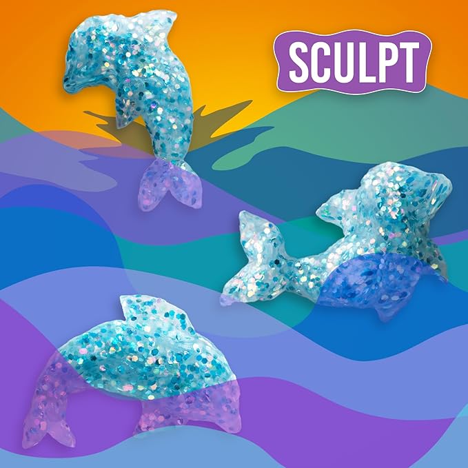 Crazy Aaron's Thinking Putty® - Dolphin Dance - See-Through Sensory Putty for Kids and Grown ups in a 4" Tin - Creative and Endless Fun, Stress Relief Therapy Toys, Never Dries Out - Made in USA