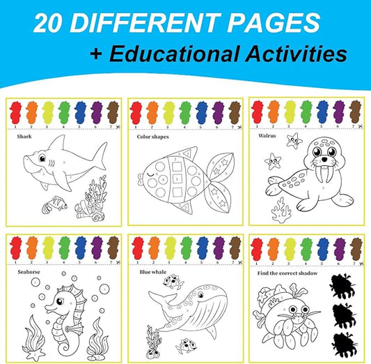 Paint with Water for Toddlers Ages 3-5 - Water Coloring Books for Kids - Toddler Arts and Crafts for Boys - Girl Project for 5 4 3 Year Old - Watercolor Painting Book - Kid Art Supplies Craft Kit