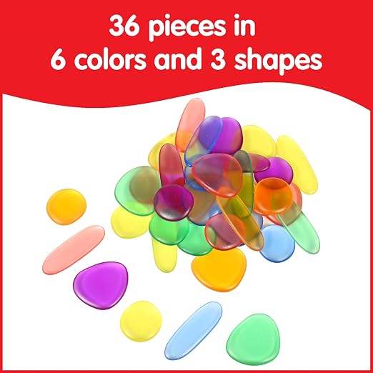edxeducation Junior Rainbow Pebbles, Transparent, Mini Jar, Ages 18M+ - Image 3