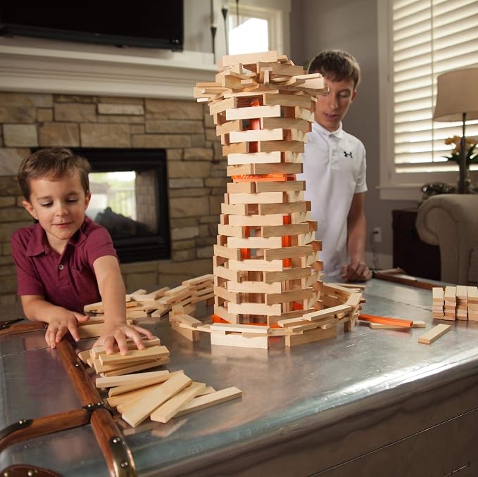 Fat Brain Toys Timber Planks 300 Piece Set - Wooden STEM Construction Set, Ages 3+ - Image 2