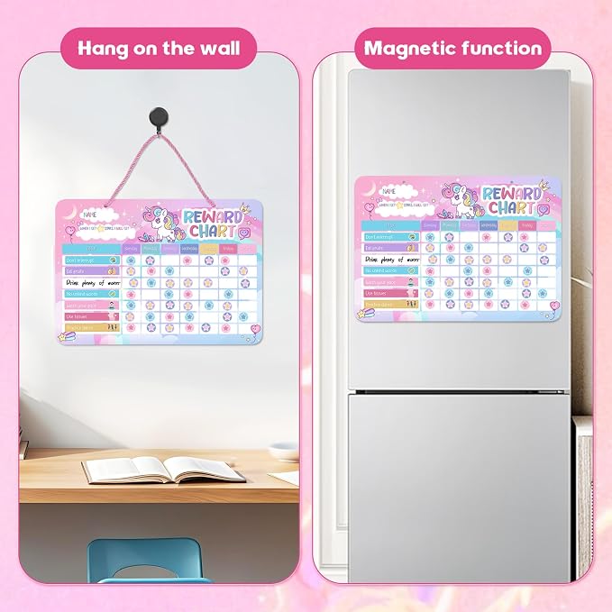 Thboxes Reward Chart for Kids, 52 Chore Charts, Unicorn Behaviour Board Set - Image 5