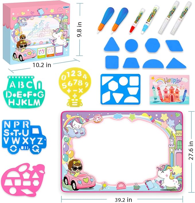 Magic Water Doodle Mat - Kids Painting Drawing Board, Gift Toy for Ages 2-9 - Image 2