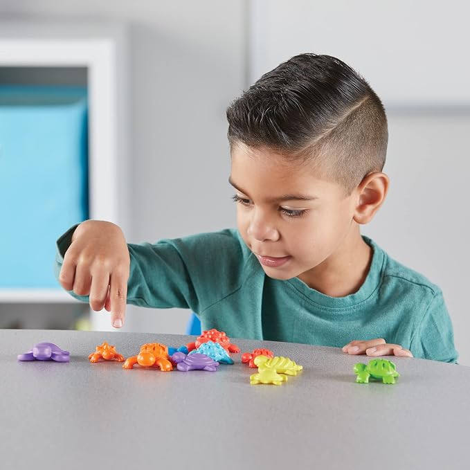 hand2mind Tactile Turtles Math Activity Set, Toddler Numbers and Counting, Math Counters for Kids, Color Sorting Toys, Sensory Turtle Game, Preschool Learning Activities, Montessori Math Materials - Image 5