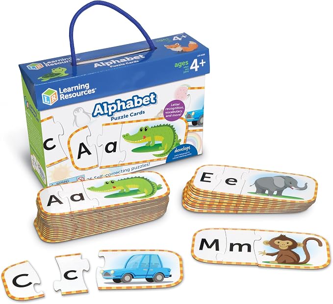 Learning Resources Alphabet Puzzle Cards, Kindergarten Readniness, Self Correcting Puzzles, Ages 4+ by LearningResources