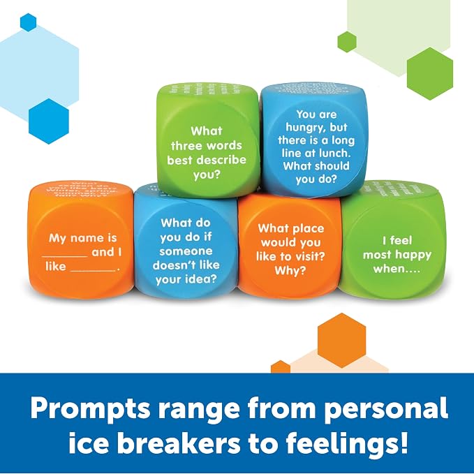 Learning Resources Let's Talk Cubes - Social Emotional Activities, Speech Therapy Materials, Ice Breaker, Occupational Sensory Gifts For Boys And Girls, Classroom Must Haves, Teacher Supplies - Image 3
