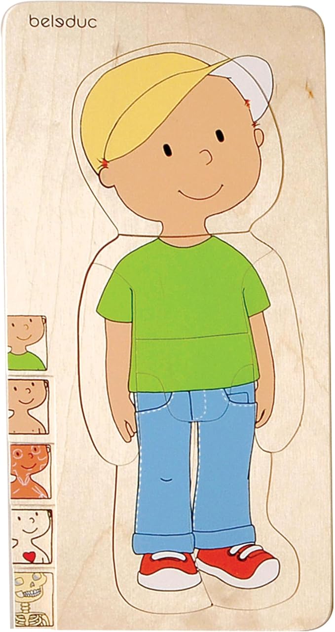 Anatomy Layered Wooden Puzzles – Boy & Girl Set, 5 Layers, Human Body Learning for Ages 4+ - Image 2