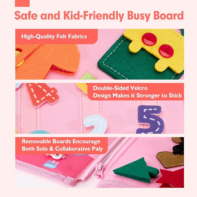 hahaland Busy Board for Toddlers Boys Girls Montessori Toys for 3+ Year Old - Image 5