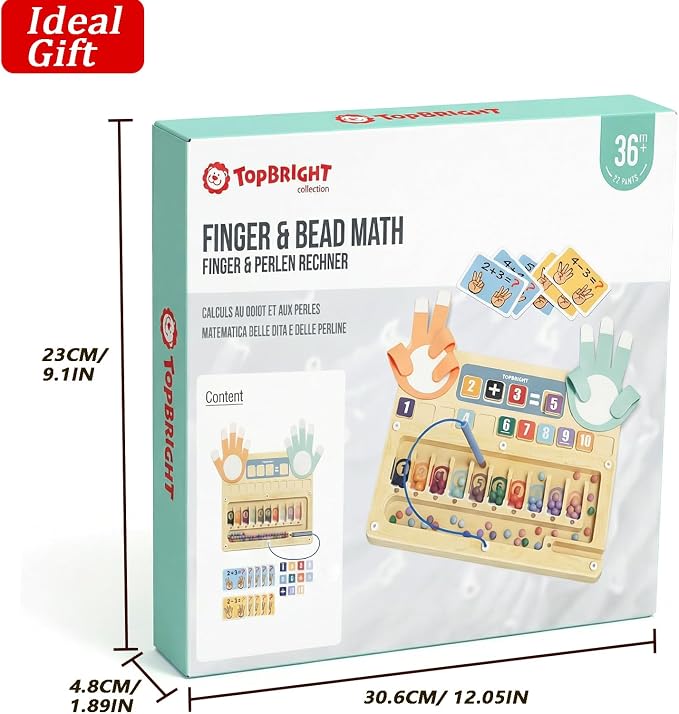TOP BRIGHT Magnetic Beads Maze, Montessori Math Number Counting Toy 3-5 - Image 2
