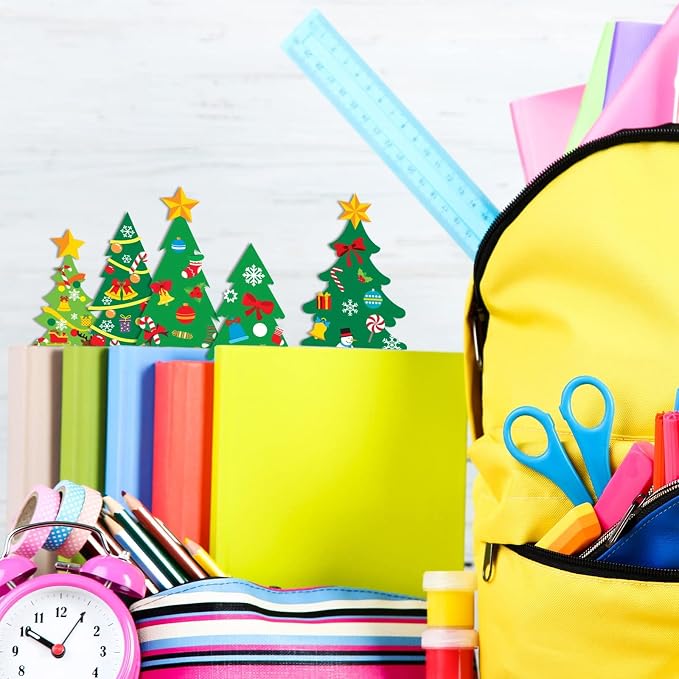 chiazllta 945Pcs DIY Christmas Tree Craft Kit Kids Holiday Art Making Craft with Stickers, Make Your Own Christmas Bookmark Xmas Party Favor Decoration Home Classroom Game Activities - Image 5