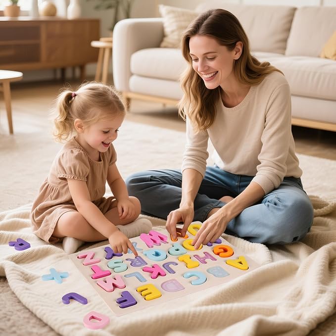 Alphabet Puzzles Wooden for Toddlers, ABC Montessori Toys - Image 6
