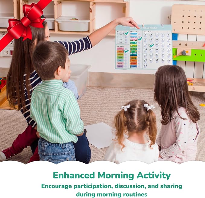 CHEFAN Kids Calendar for Learning,My First Daily Calendar for Kids,All About Today Board,Days of The Week Calendar for Kids,Preschool Classroom Calendar Circle Time Calendar-Today, Monthly and Weather - Image 6