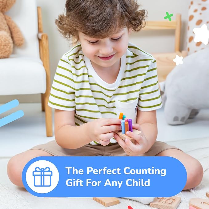 Bimi Boo Peg Board for Toddlers - Wooden Counting Peg Board and Number Tracing Set, Montessori Math Toy for Preschoolers and Kindergarten (55 Pegs, 10 Boards, 1 Pencil) - Image 8
