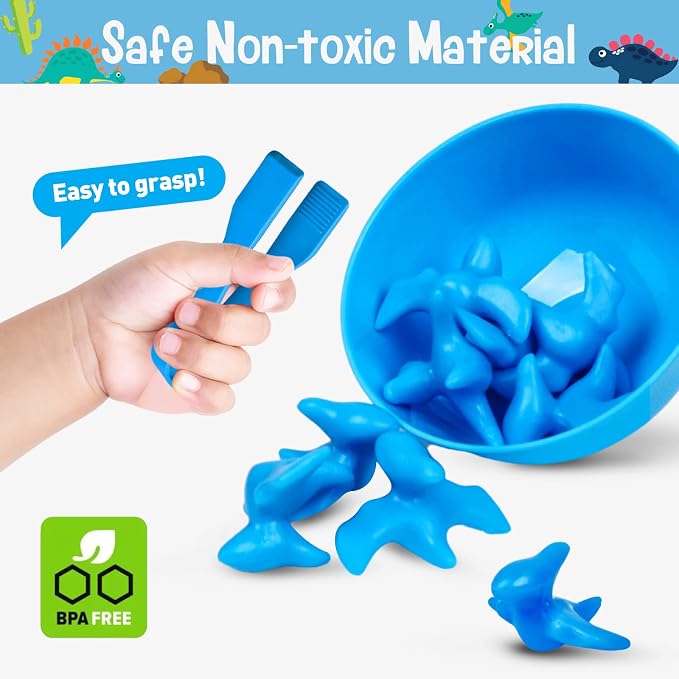 Counting Dinosaurs Color Sorting Toys with Rainbow Bowls,Sensory Training & Counting Activity Montessori Education Learning Activities Easter Basket Stuffers Gifts for Boys Girls - Image 5