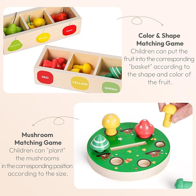 Woodtoe Apple Picking Magnetic Tree Toy, Montessori Toy for Kids Age 3-6 - Image 4