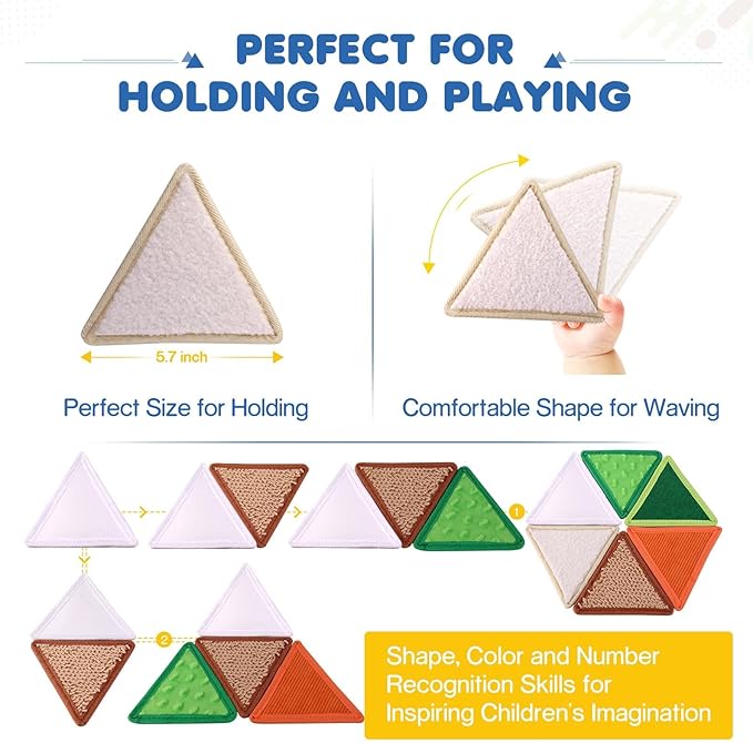 Tactile Sensory Toys for Babies 6+ Months & Toddlers 1-3 Years | 6-Textured Sensory Mats for Fine Motor Skills | Washable Baby Play Wall Tiles (6 Pack)
