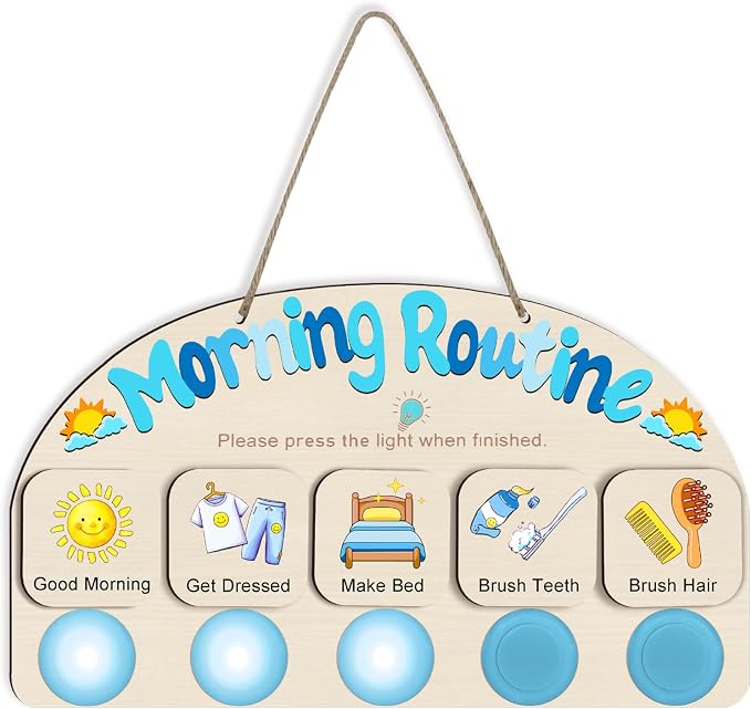 Upgraded Morning Routine Chart for Toddlers, Visual Schedule Chart by AINBIN