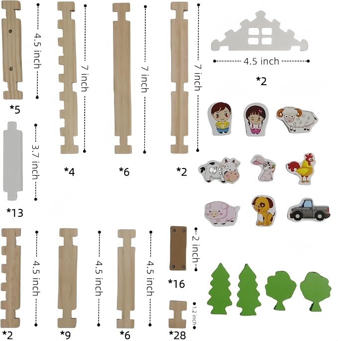 105Pcs Wooden Building Blocks Set, STEM Educational Toy for Kids 3-8 - Image 4