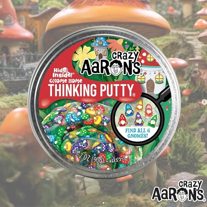Crazy Aaron's Thinking Putty - Gnome Home - Multi-Color Sensory Putty for Kids and Grown ups in a 4" Tin - Creative and Endless Fun, Stress Relief Therapy Toys, Never Dries Out - Made in USA