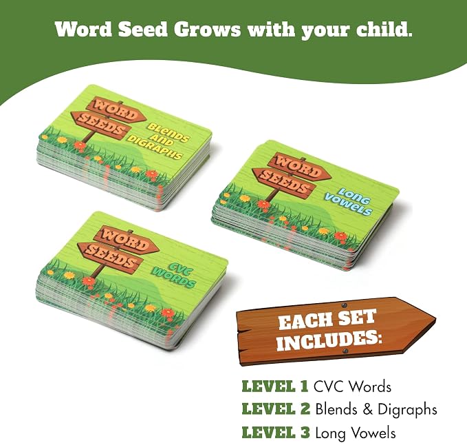 Melby Toys Word Seeds Phonics Game – Fun Reading & Board Games for Kids Ages 4-8, Learn to Read, CVC & Kindergarten Games - Image 5