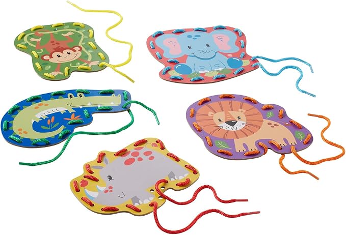 Serabeena Lacing Cards for Kids Ages 3-5 - Safari Animals | 5 Cards - Image 7