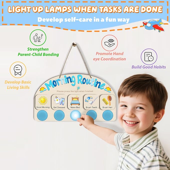 Upgraded Morning Routine Chart for Toddlers, Visual Schedule Chart - Image 2