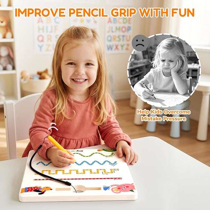 JoyCat Magnetic Animal Shapes and Lines Tracing Board, Pencil Control Toy - Image 5