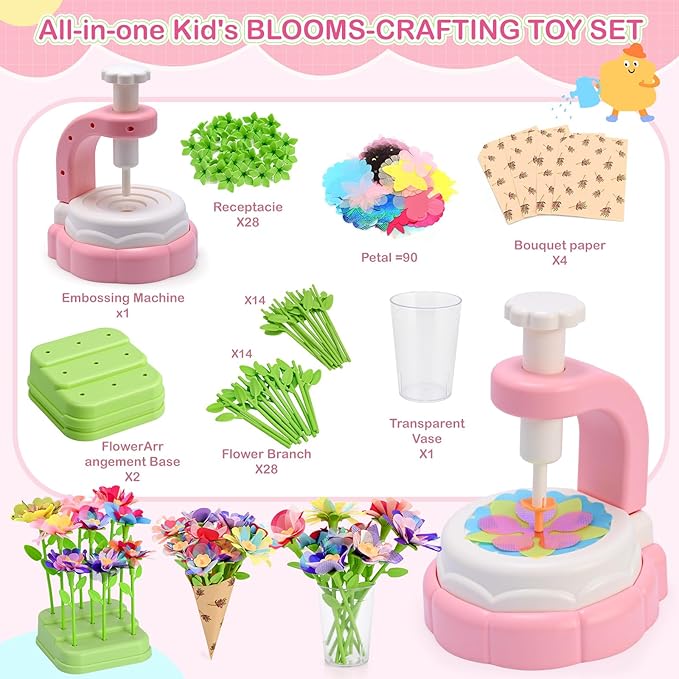 ACGASK Art Kits for Kids Ages 6-9 - Craft Kits for Girls Ages 8-12 & Creative Arts Set and Crafts for Girls Age 6-8- Perfect DIY Fabric Flower Bouquet Craft Toy and Art Gifts for Ages 4-12 Girl