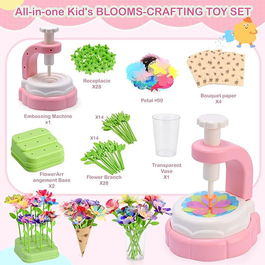 ACGASK Art Kits for Kids Ages 6-9 - Craft Kits for Girls Ages 8-12 & Creative Arts Set and Crafts for Girls Age 6-8- Perfect DIY Fabric Flower Bouquet Craft Toy and Art Gifts for Ages 4-12 Girl