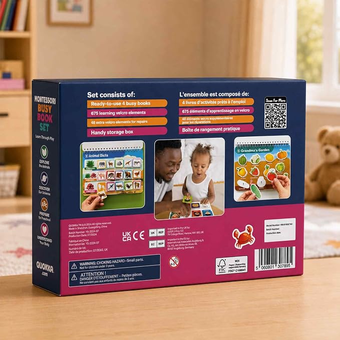 Montessori Busy Book for Kids Ages 4-8 - 4 Velcro Toddler Busy Book 3-5 - Image 8