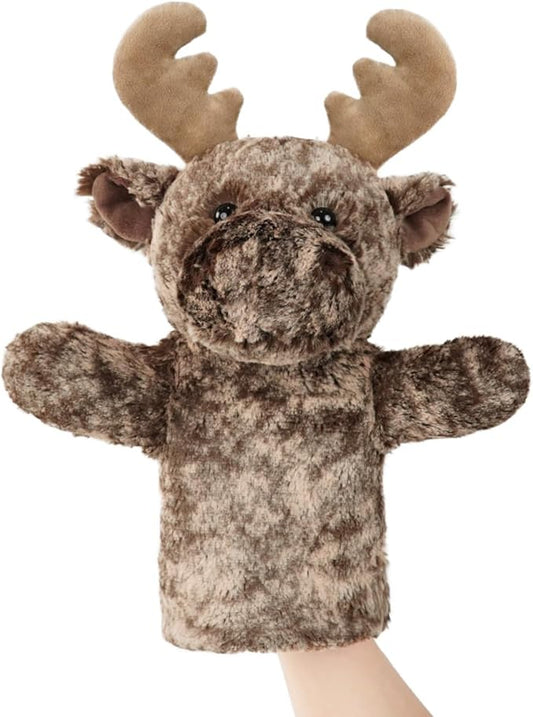 Hand Puppet Christmas for Toddlers Winter Forest Soft Plush Educational Story Time Interactive Learning Stuffed Animal Family Fun Reindeer Puppet
