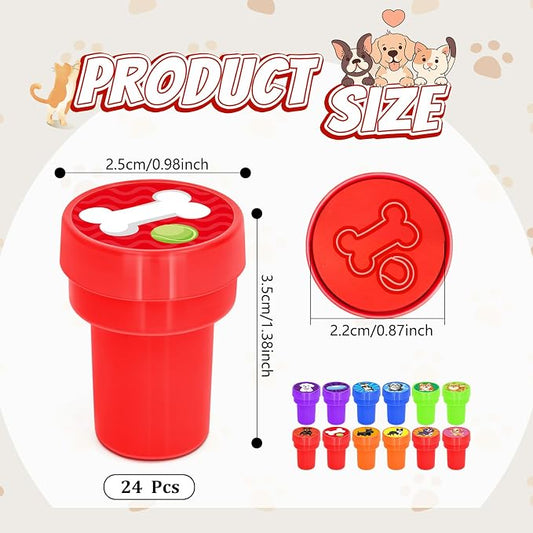 Cinrobiye 24 Pcs Dog Stampers Party Favor Set, Cute Puppy Stamps for Kids Birthday Party, Classroom Rewards, Carnival Prizes, Goody Bag Fillers, Dog Lover Party Supplies - Image 2
