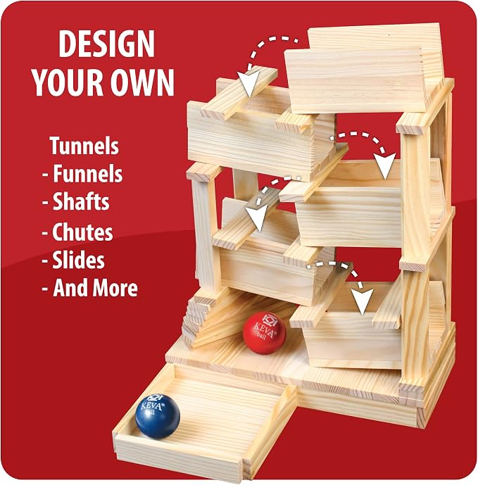 MindWare KEVA Maple 200 Plank Wooden Building Blocks Set - Free-Form 3D Structure Building Set for Kids - Image 3