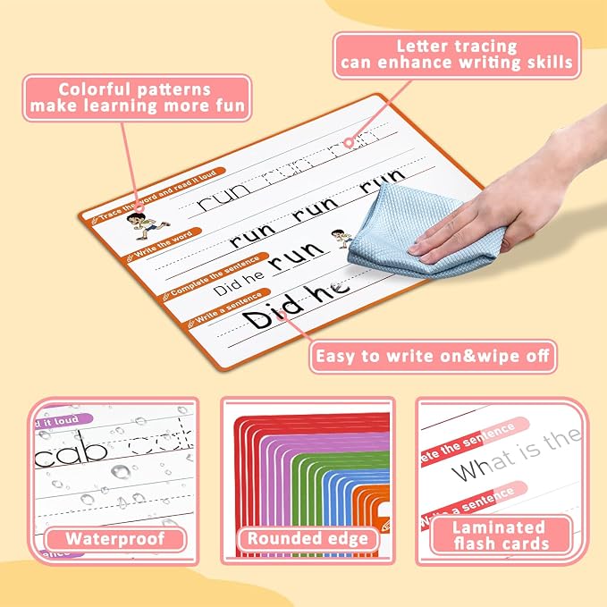 CVC Word Games & Sentence Building for Kids - Handwriting Practice, Phonics Flash Cards, Sight Word Tracing for Pre-K, Kindergarten & Homeschool Learning Activities - Image 6