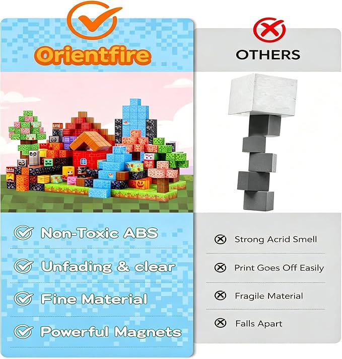 208PCS Magnetic Building Blocks Set for Kids Ages 3-8, 0.8in Magnetic Cubes STEM Construction Toy, 3D Magnet Building Blocks for Boys Girls, Birthday - Image 4