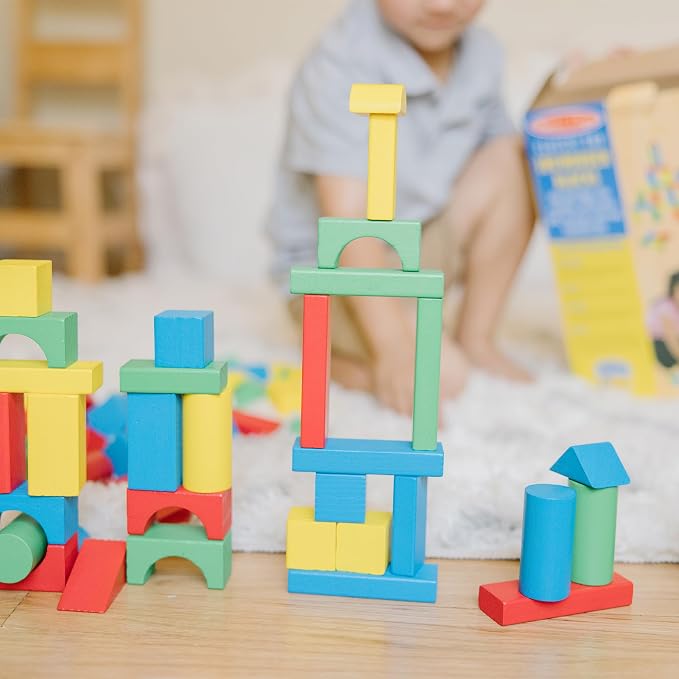Melissa & Doug Wooden Building Blocks, 100-Piece Set of Sorting & Stacking Toys in 4 Colors and 9 Shapes, Classic Toddler Toys for Girls & Boys Ages 2+ - FSC Certified - Image 7