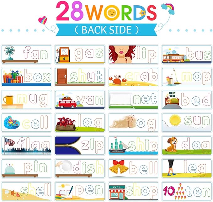 KMUYSL Learning Toys for 3 4 5 6 Years Old Boys and Girls - See & Spell CVC Word Builders with Alphabet Cards for Kids, Preschool Learning Activities Toys, Idea Birthday Gifts for Age 3-5 4-6 Kids - Image 4