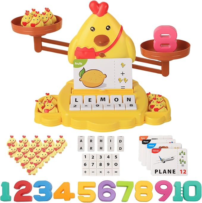 Snugzy Chicken Balance Counting Toys Math Game Montessori Toys Learning Games for Kids Educational Toy Gifts for Boys Girls Age 5-7 by Unknown
