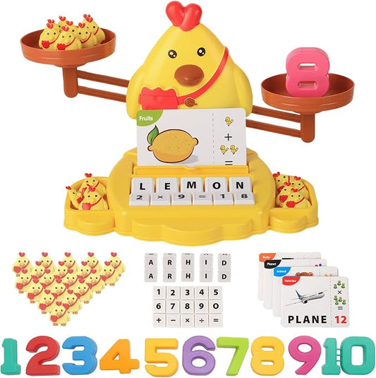 Snugzy Chicken Balance Counting Toys Math Game Montessori Toys Learning Games for Kids Educational Toy Gifts for Boys Girls Age 5-7 by Unknown