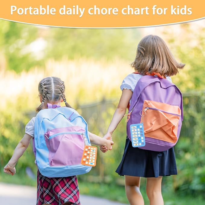 6 Pcs Portable Visual Schedule Keychain Checklist for Kids with Planning Sticker, Reminder Board Chore Chart ADHD Tools for Kids Adults for Daily Task Weekly Planning Memo Checklist Boards - Image 4