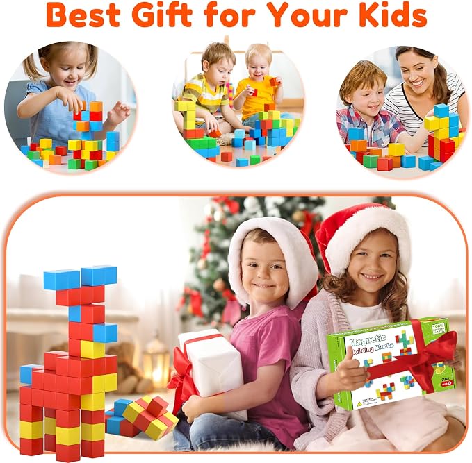 Feoxialy Magnetic Blocks,1.42IN 32pcs Large Magnet Building Block for Kids - Image 6