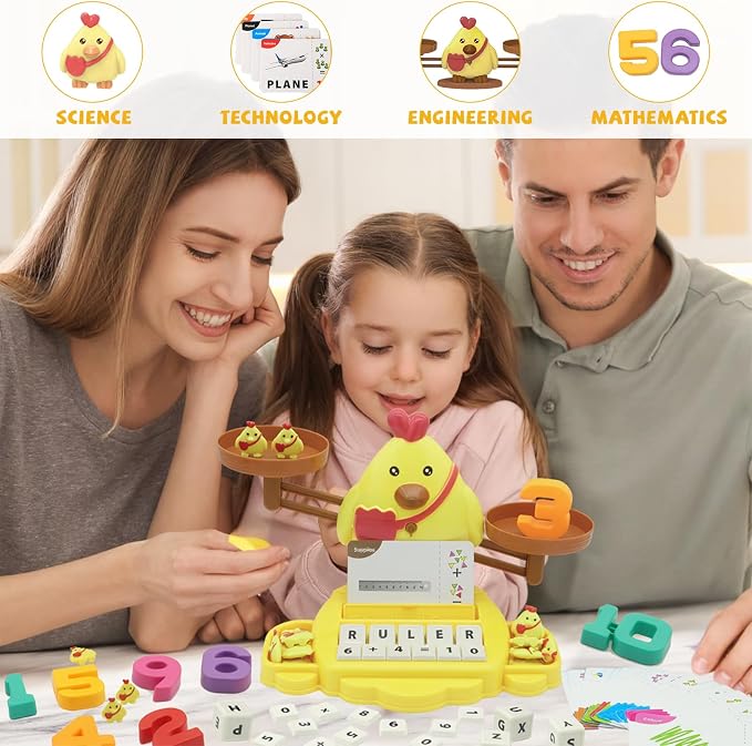 Snugzy Chicken Balance Counting Toys Math Game Montessori Toys Learning Games for Kids Educational Toy Gifts for Boys Girls Age 5-7 - Image 6