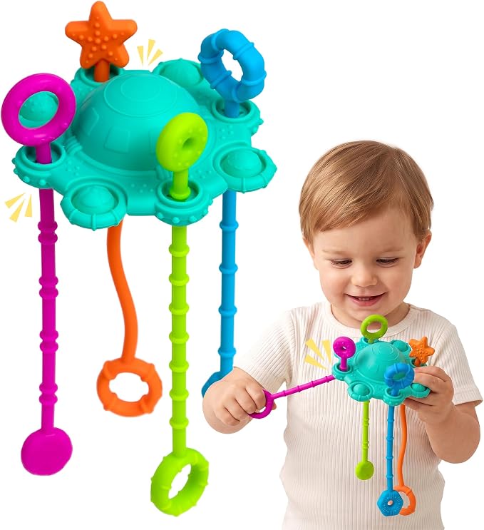 Montessori Pull String Toy Silicone Travel Toy by ETETOO