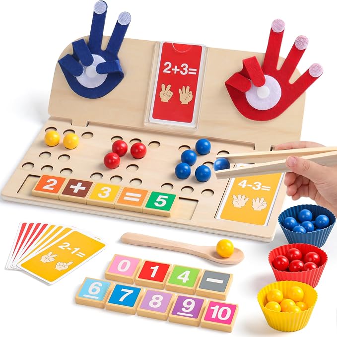 Math Manipulatives Montessori Toys for 3 Year Old Preschool Educational Toy by Zeewoo