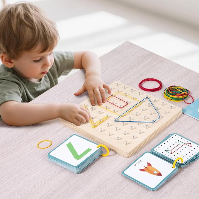 Wooden Geoboard Path Planning Educational Toy for Kids 5+ - Image 4