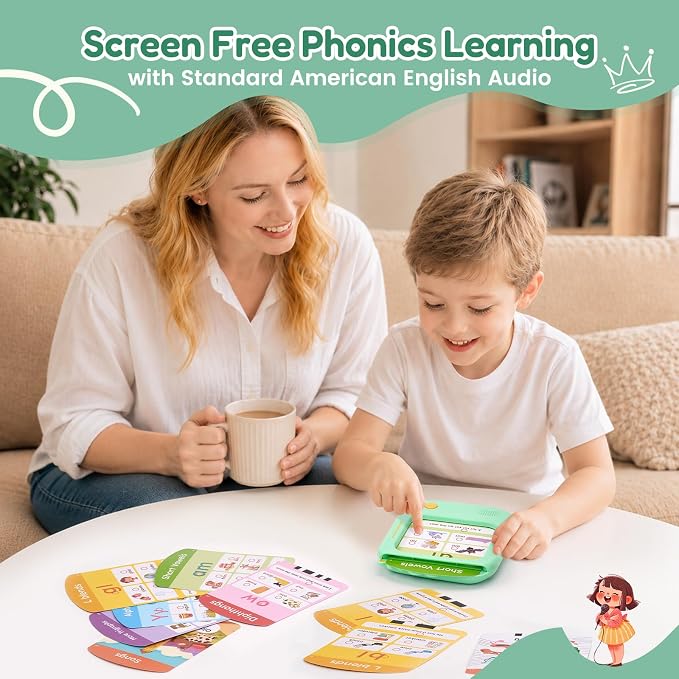 JoyCat Phonics Learning Tablet, 156 Pages Talking Flash Cards - Image 2