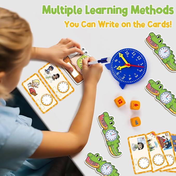 Edulok Toddler Learning Clock, Telling Time Teaching Clock for Kids, Math Manipulatives, Math Puzzle Games, Kindergarten Educational Sensory Toys, Preschool Learning Activities, Homeschool Supplies - Image 5