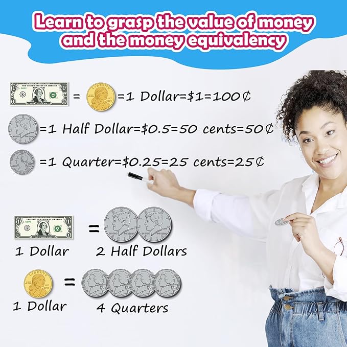Kasfalci 73 PCS Magnetic Money for Kids for Learning, Back to School Supplies, Learning & Education Toys for Classroom, Pretend Play, Math Games for Toddler, Teacher and Homeschool Supplies - Image 4